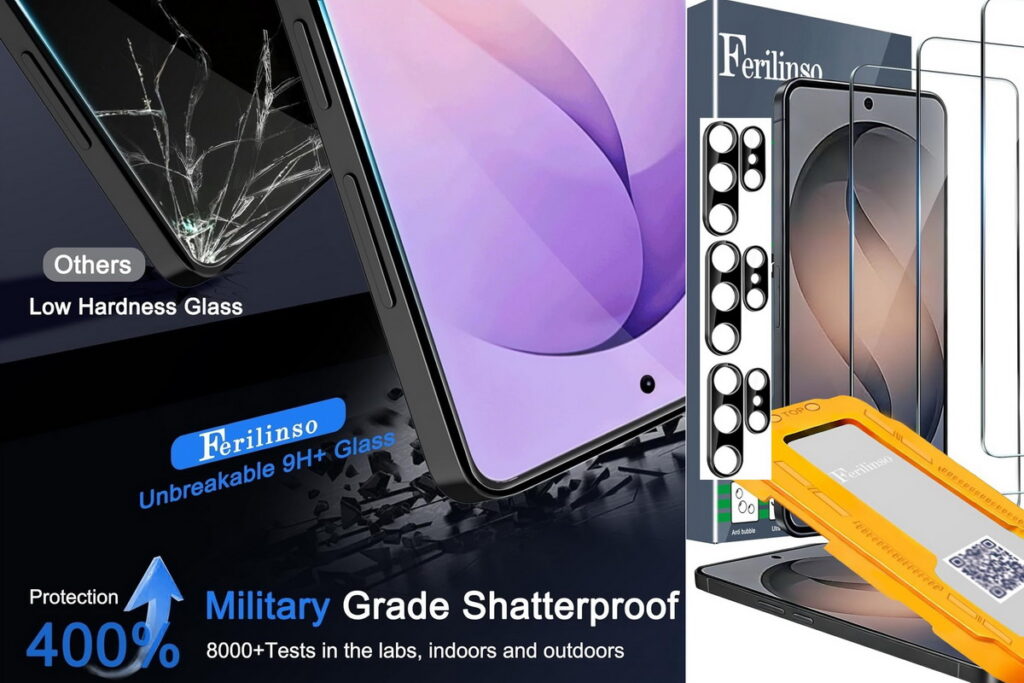 Ferilinso Samsung Galaxy S26 Ultra screen protector and camera lens protector kit