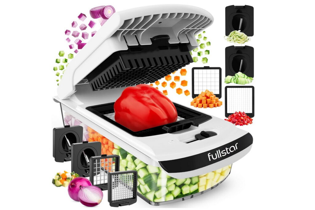 vegetable chopper with multiple blades for fast kitchen preparation